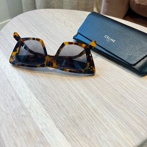 Celine cat-eye acetate tortoise sunglasses